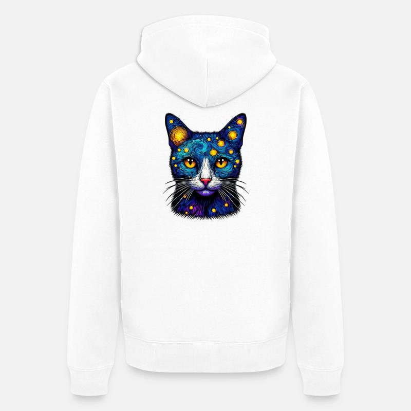 Chat - Veste à capuche bio Premium Unisexe - blanc