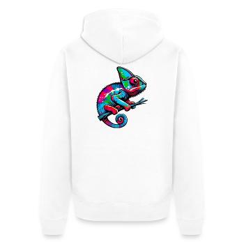 Chameleon - Unisex Premium Organic Zip Hoodie - white - Back - Thijin (182cm)