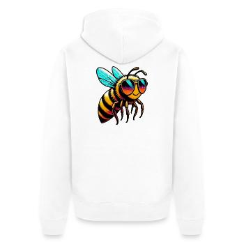Bee - Unisex Premium Organic Zip Hoodie - white - Back - Thijin (182cm)