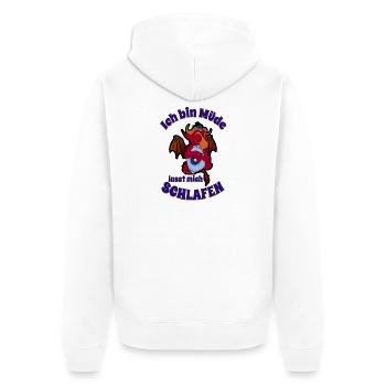 Schlafender Drache - Unisex Premium Bio Zip Hoodie - Weiß - Hinten - Thijin (182cm)