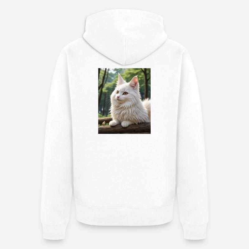 Chat mignon - Veste à capuche bio Premium Unisexe - blanc