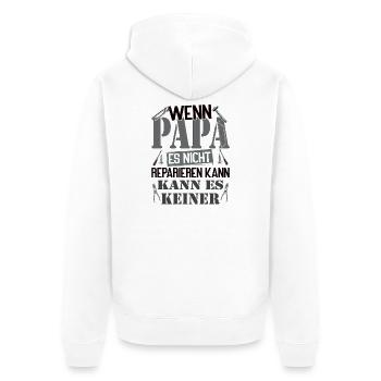 Si papa ne peut pas le réparer, personne ne le peut - Veste à capuche bio Premium Unisexe - blanc - Dos - Thijin (182cm)