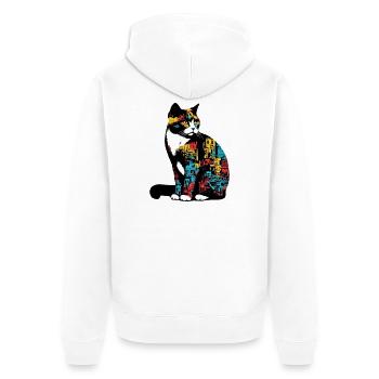 Chat - Veste à capuche bio Premium Unisexe - blanc - Dos - Thijin (182cm)