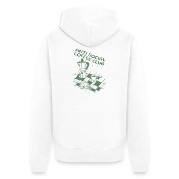 Club de café antisocial - Veste à capuche bio Premium Unisexe - blanc - Dos - Thijin (182cm)