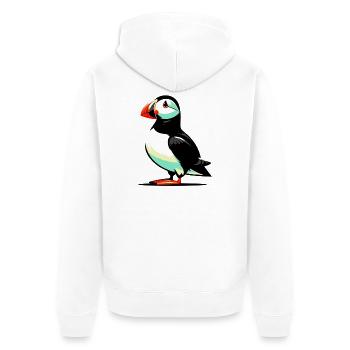 Papageitaucher - Unisex Premium Bio Zip Hoodie - Weiß - Hinten - Thijin (182cm)