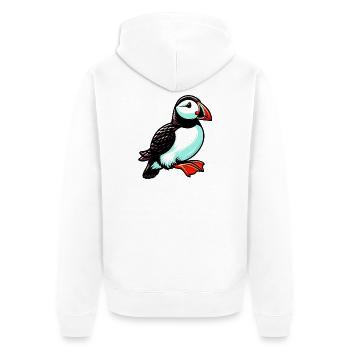 Papageitaucher - Unisex Premium Bio Zip Hoodie - Weiß - Hinten - Thijin (182cm)