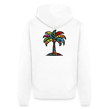 Palm tree - Unisex Premium Organic Zip Hoodie - white - Back - Thijin (182cm)