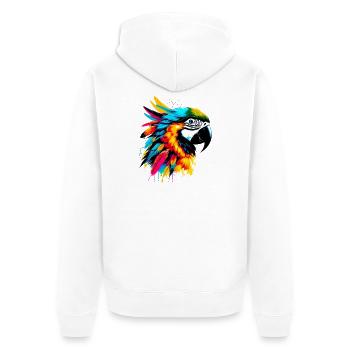 Parrot - Unisex Premium Organic Zip Hoodie - white - Back - Thijin (182cm)