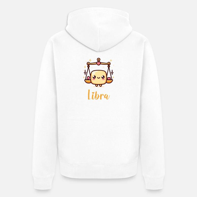Süße Libra Sternzeichen Astrologie Geschen - Unisex Premium Bio Zip Hoodie - Weiß