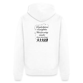 Sozialarbeiterin Unmögliches sofort erledigt - Unisex Premium Bio Zip Hoodie - Weiß - Hinten - Thijin (182cm)