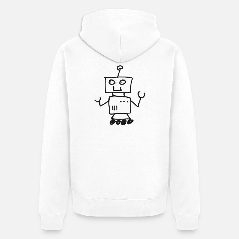 Robot - Veste à capuche bio Premium Unisexe - blanc