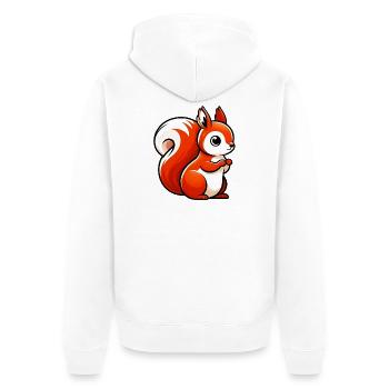 Squirrel - Unisex Premium Organic Zip Hoodie - white - Back - Thijin (182cm)