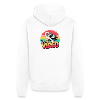 Virgo Horoscope Astrology 80s 90s Vintage Sign. - Unisex Premium Organic Zip Hoodie - white - Back - Thijin (182cm)
