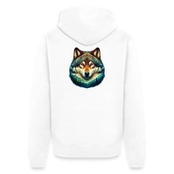 Loup - Veste à capuche bio Premium Unisexe - blanc - Dos - Thijin (182cm)