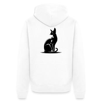 Oriental Shorthair Cat - Unisex Premium Organic Zip Hoodie - white - Back - Thijin (182cm)