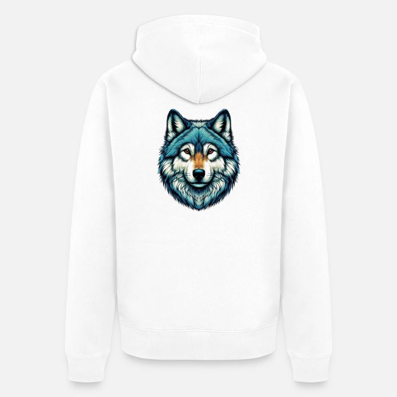 Ulv - Premium økologisk unisex-hettejakke - hvit