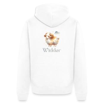 Elegantes Widder Sternzeichen Aquarell Geschenk - Unisex Premium Bio Zip Hoodie - Weiß - Hinten - Thijin (182cm)