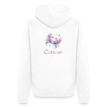 Elegantes Cancer Sternzeichen Aquarell Geschenk - Unisex Premium Bio Zip Hoodie - Weiß - Hinten - Thijin (182cm)
