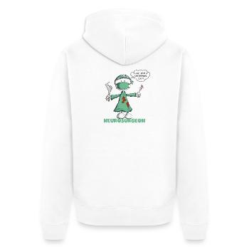 neurochirurgien disant chirurgien bâton figure dessin animé - Veste à capuche bio Premium Unisexe - blanc - Dos - Thijin (182cm)