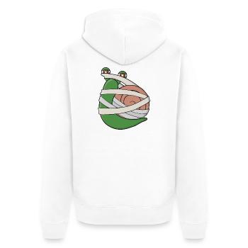 Mummy Snail - Unisex Premium Organic Zip Hoodie - white - Back - Thijin (182cm)