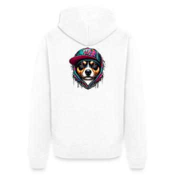 Dog - Unisex Premium Organic Zip Hoodie - white - Back - Thijin (182cm)