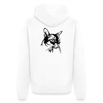 Abyssinian Cat - Unisex Premium Organic Zip Hoodie - white - Back - Thijin (182cm)