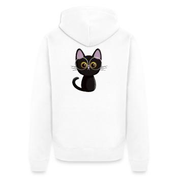 Chat noir - Veste à capuche bio Premium Unisexe - blanc - Dos - Thijin (182cm)