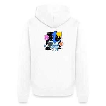 Numéro 1 Numéro Un - Motif Astronaute - Veste à capuche bio Premium Unisexe - blanc - Dos - Thijin (182cm)