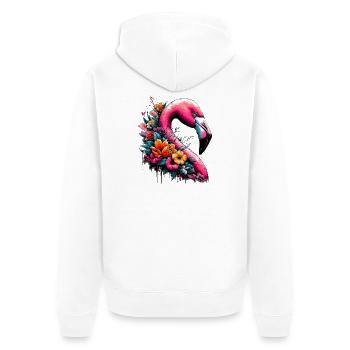 Flamant - Veste à capuche bio Premium Unisexe - blanc - Dos - Thijin (182cm)