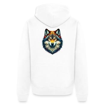 Loup - Veste à capuche bio Premium Unisexe - blanc - Dos - Thijin (182cm)