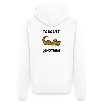 Dicton drôle Dictons drôles - Motif Dino - Veste à capuche bio Premium Unisexe - blanc - Dos - Thijin (182cm)