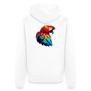 Perroquet - Veste à capuche bio Premium Unisexe - blanc - Dos - Thijin (182cm)