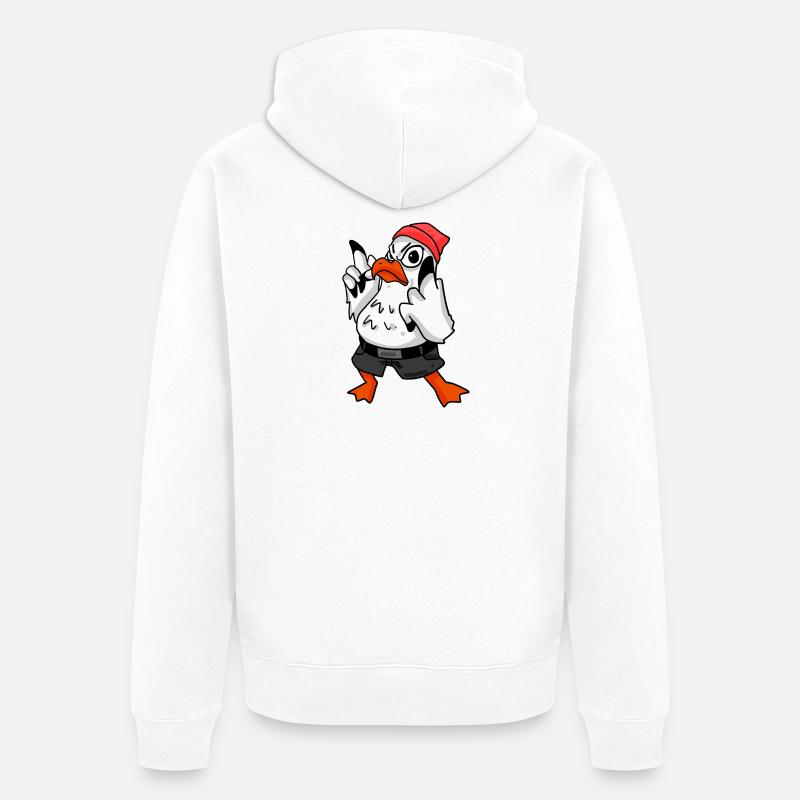 Möwe Cool - Unisex Premium Bio Zip Hoodie - Weiß