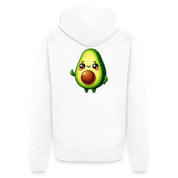 Avocado - Unisex Premium Bio Zip Hoodie - Weiß - Hinten - Thijin (182cm)