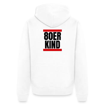 80er Kind - Unisex Premium Bio Zip Hoodie - Weiß - Hinten - Thijin (182cm)