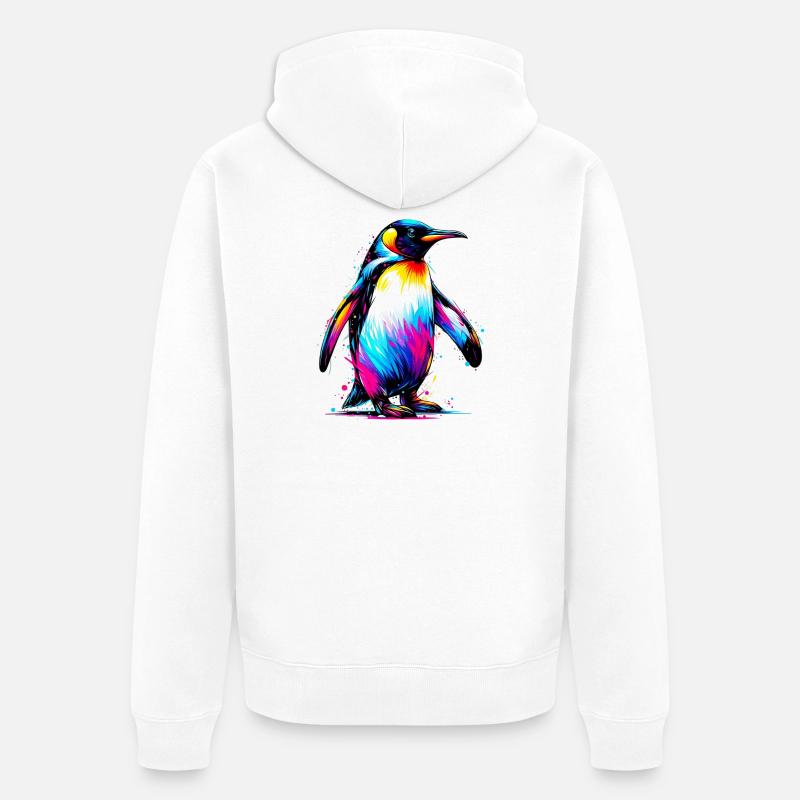 Pingouin - Veste à capuche bio Premium Unisexe - blanc