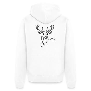 Deer black - Unisex Premium Organic Zip Hoodie - white - Back - Thijin (182cm)