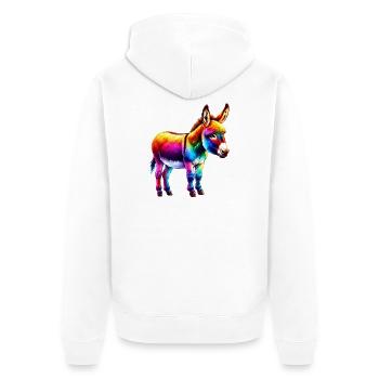 Donkey Mule - Unisex Premium Organic Zip Hoodie - white - Back - Thijin (182cm)