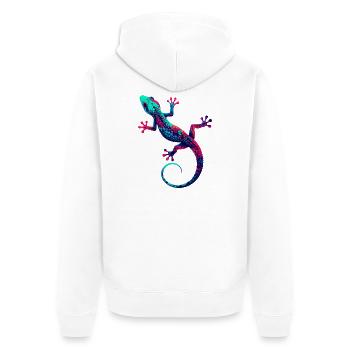 Gecko - Unisex Premium Organic Zip Hoodie - white - Back - Thijin (182cm)