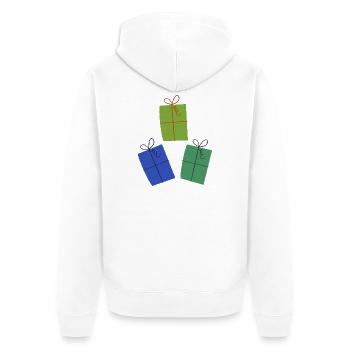 Bunte Geschenke für Sie - Unisex Premium Bio Zip Hoodie - Weiß - Hinten - Thijin (182cm)