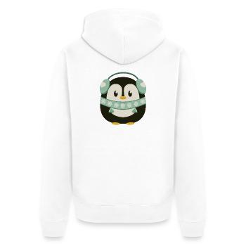 Pingouin mignon avec cache-oreilles en mode hiver - Veste à capuche bio Premium Unisexe - blanc - Dos - Thijin (182cm)
