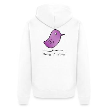 WEIHNACHTEN. FROHE WEIHNACHTEN. FROHE WEIHNACHTEN. NEUJAHRSTAG - Unisex Premium Bio Zip Hoodie - Weiß - Hinten - Thijin (182cm)