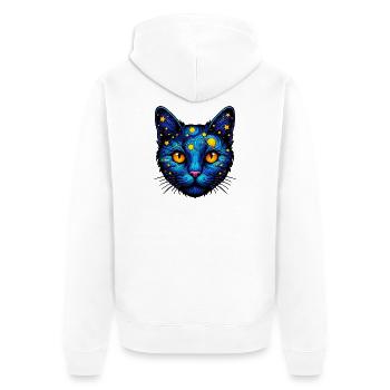 Cat - Unisex Premium Organic Zip Hoodie - white - Back - Thijin (182cm)