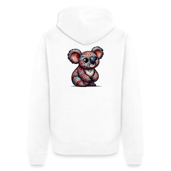 Koala - Unisex Premium Bio Zip Hoodie - Weiß - Hinten - Thijin (182cm)