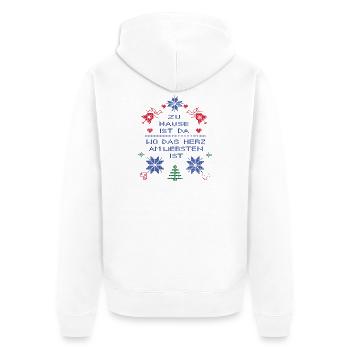 Familie, Weihnachten - Unisex Premium Bio Zip Hoodie - Weiß - Hinten - Thijin (182cm)