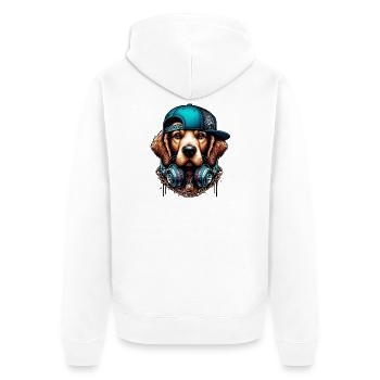 Chien - Veste à capuche bio Premium Unisexe - blanc - Dos - Thijin (182cm)