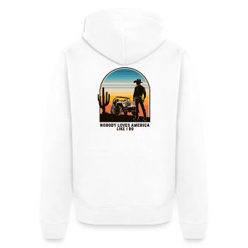 Cowboy - Unisex Premium Organic Zip Hoodie - white - Back - Thijin (182cm)