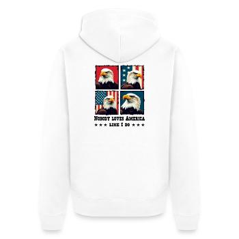 Pygargue à tête blanche - Veste à capuche bio Premium Unisexe - blanc - Dos - Thijin (182cm)