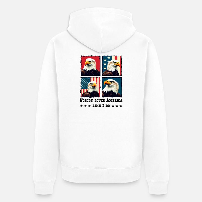 Pygargue à tête blanche - Veste à capuche bio Premium Unisexe - blanc