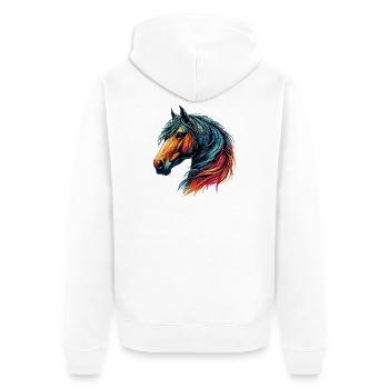 Cheval - Veste à capuche bio Premium Unisexe - blanc - Dos - Thijin (182cm)